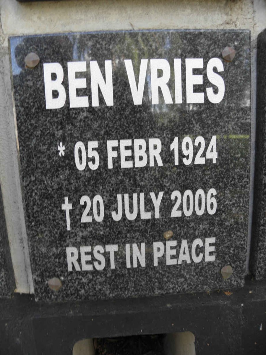 VRIES Ben 1924-2006