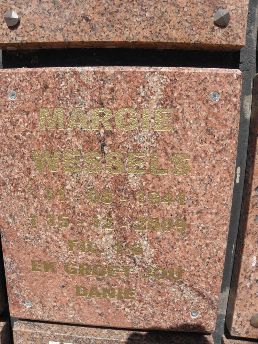WESSELS Marge 1944-2009