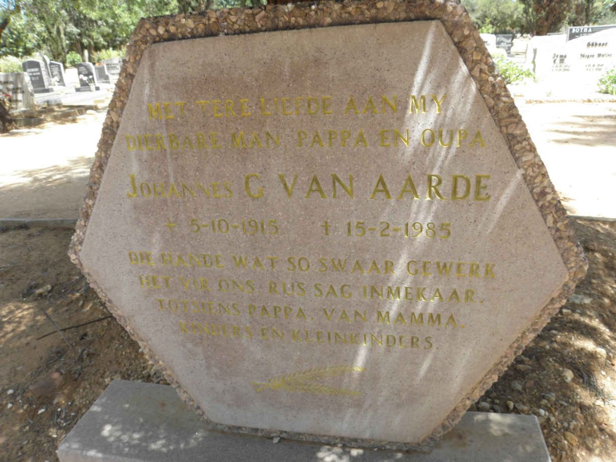 AARDE Johannes C., van 1915-1985