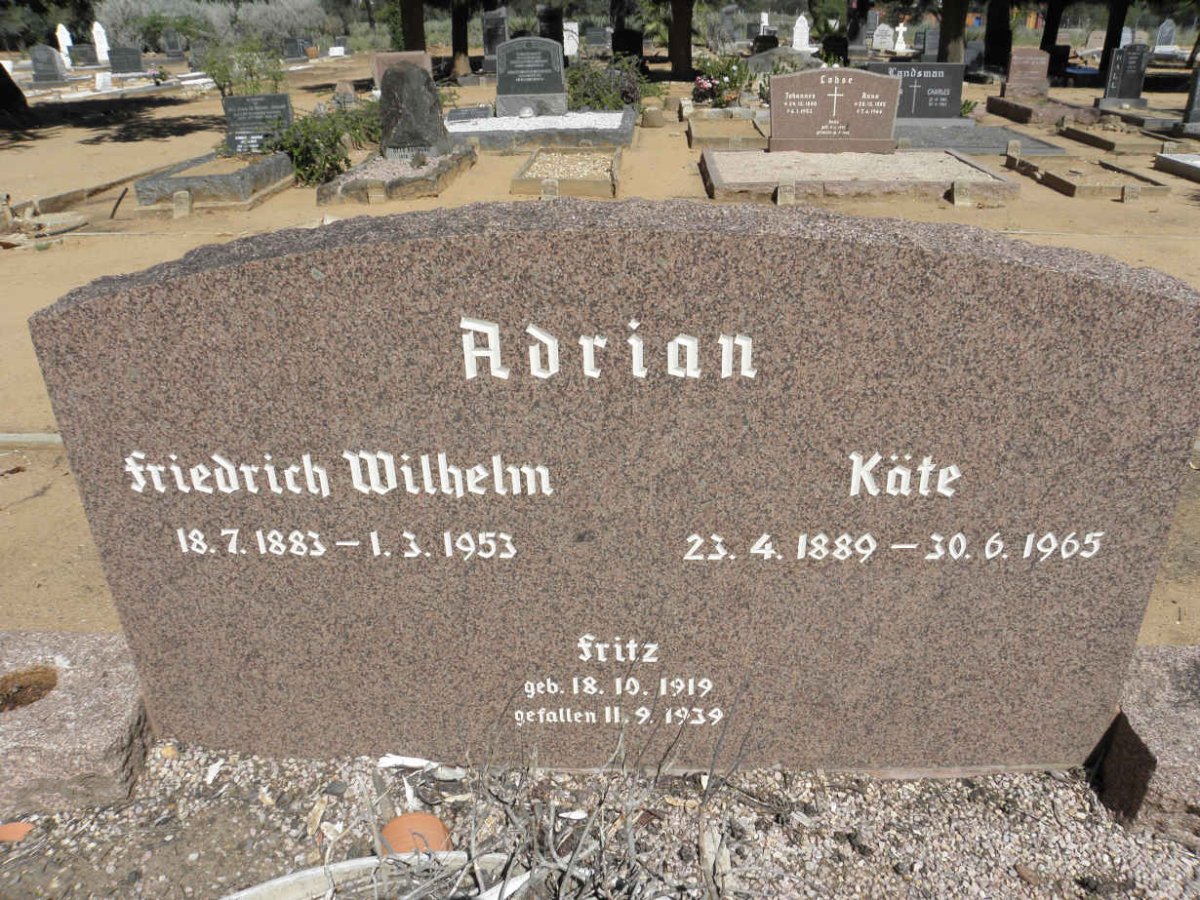 ADRIAN Friedrich Wilhelm 1883-1953 &amp; Kate 1889-1965 :: ADRIAN Fritz 1919-1939