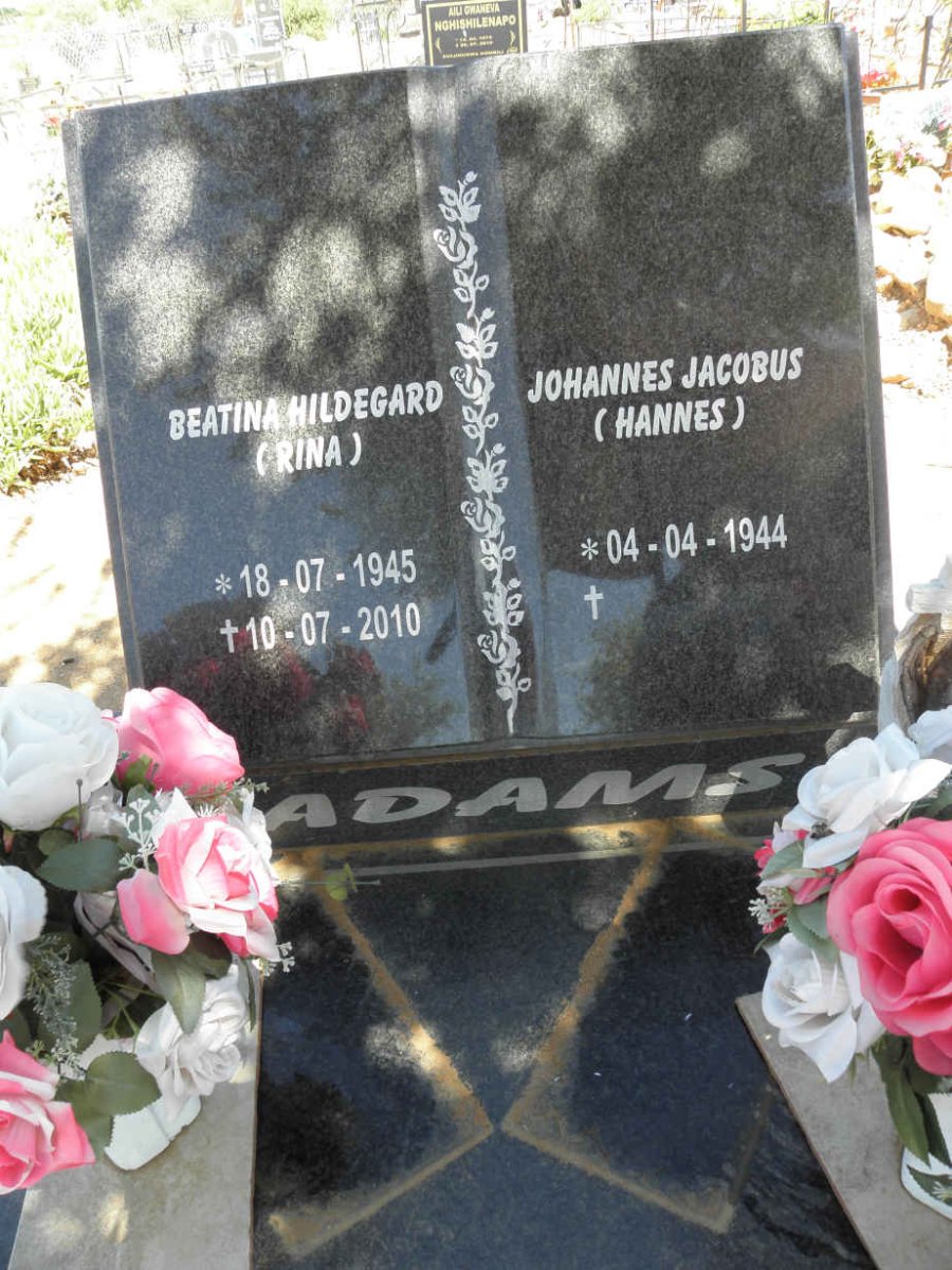 ADAMS Johannes Jacobus 1944- &amp; Beatina Hildegard 1945-2010