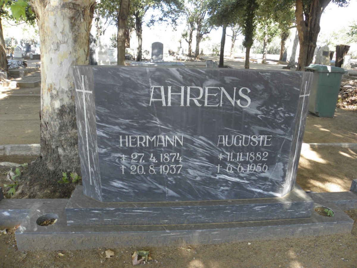 AHRENS Hermann 1874-1937 &amp; Auguste 1882-1956