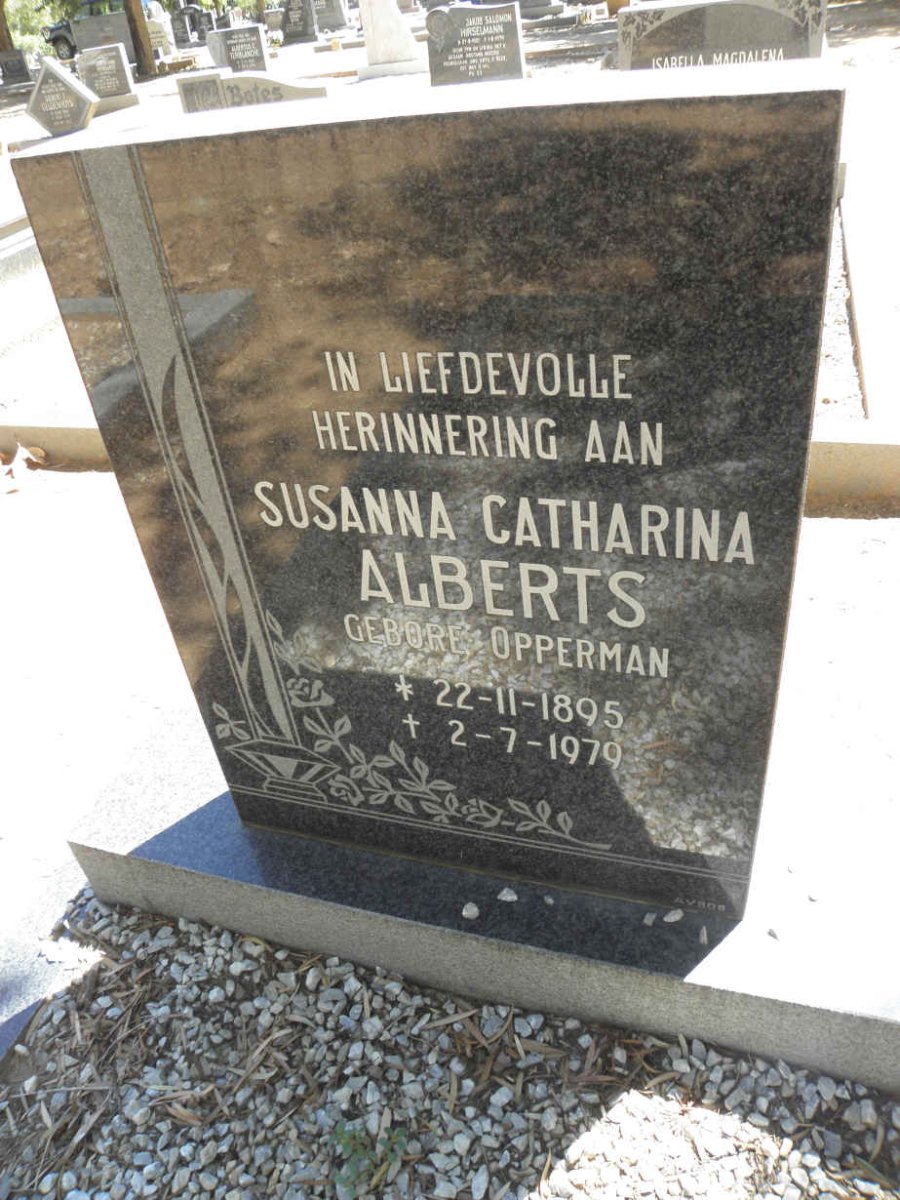ALBERTS Susanna Catharina nee OPPERMAN 1895-1979
