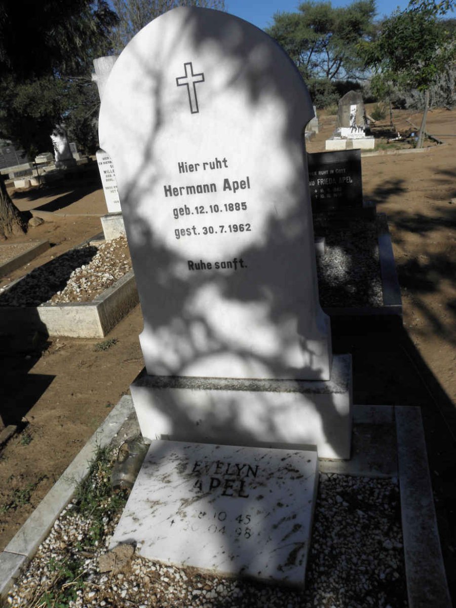 APEL Hermann 1885-1962 :: APEL Evelyn 1945-1998