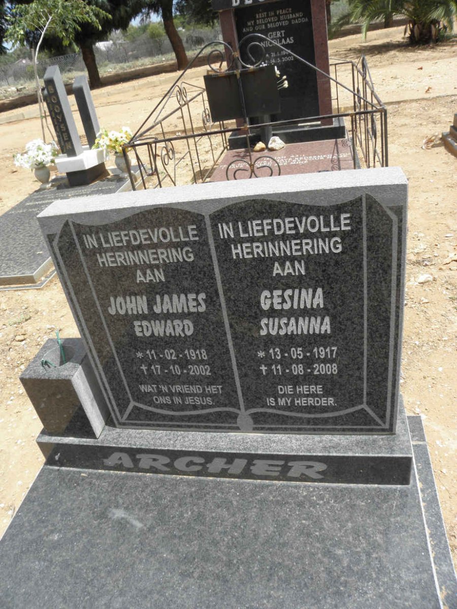 ARCHER John James Edward 1918-2002 &amp; Gesina Susanna 1917-2008
