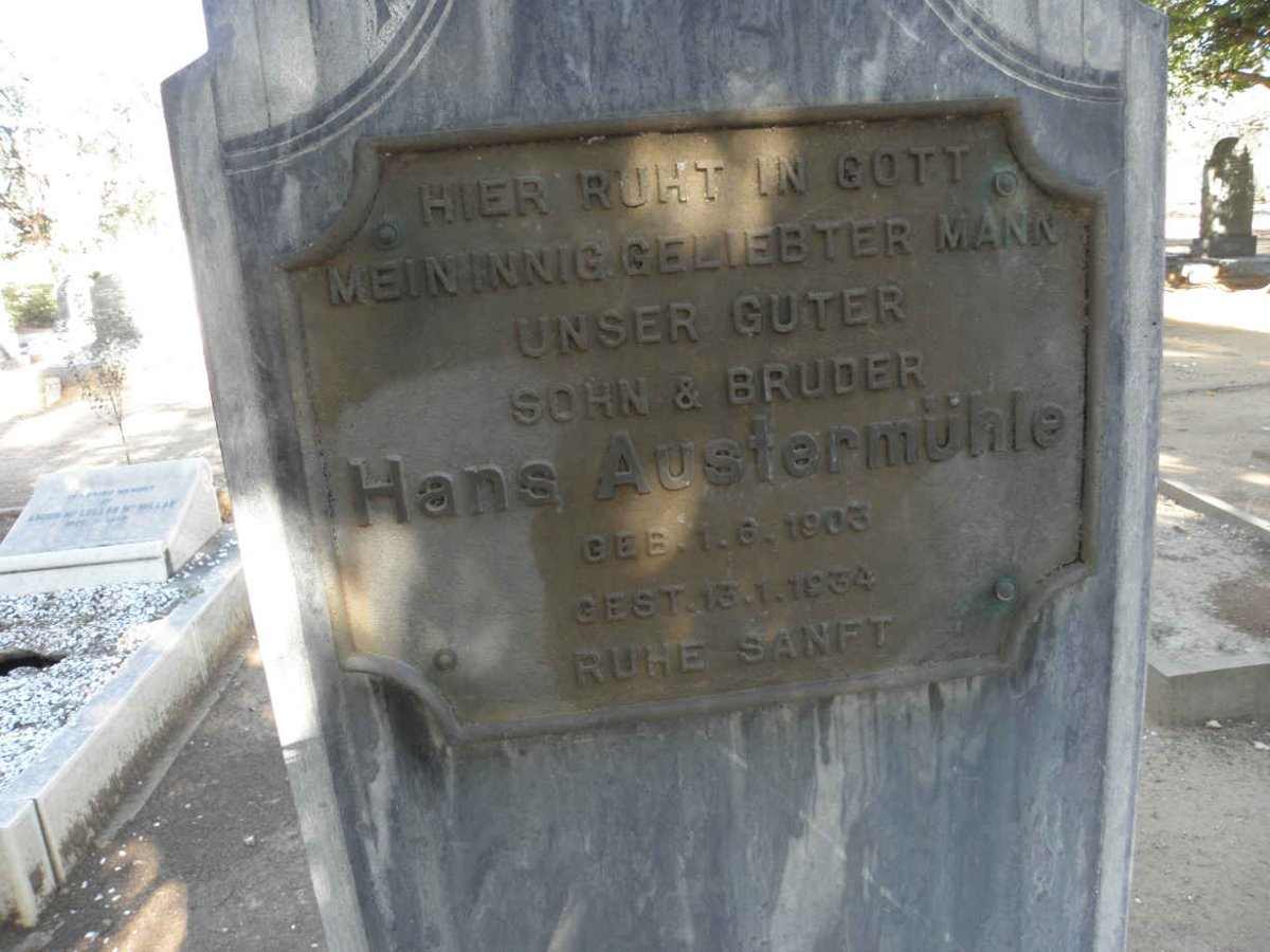 AUSTERMÜHLE Hans 1903-1934