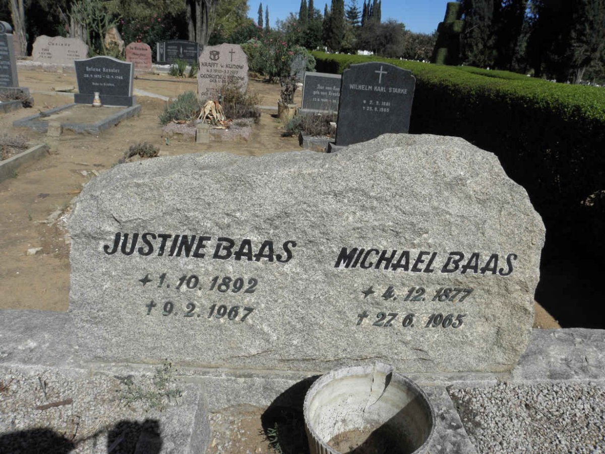 BAAS Michael 1877-1965 &amp; Justine 1892-1967