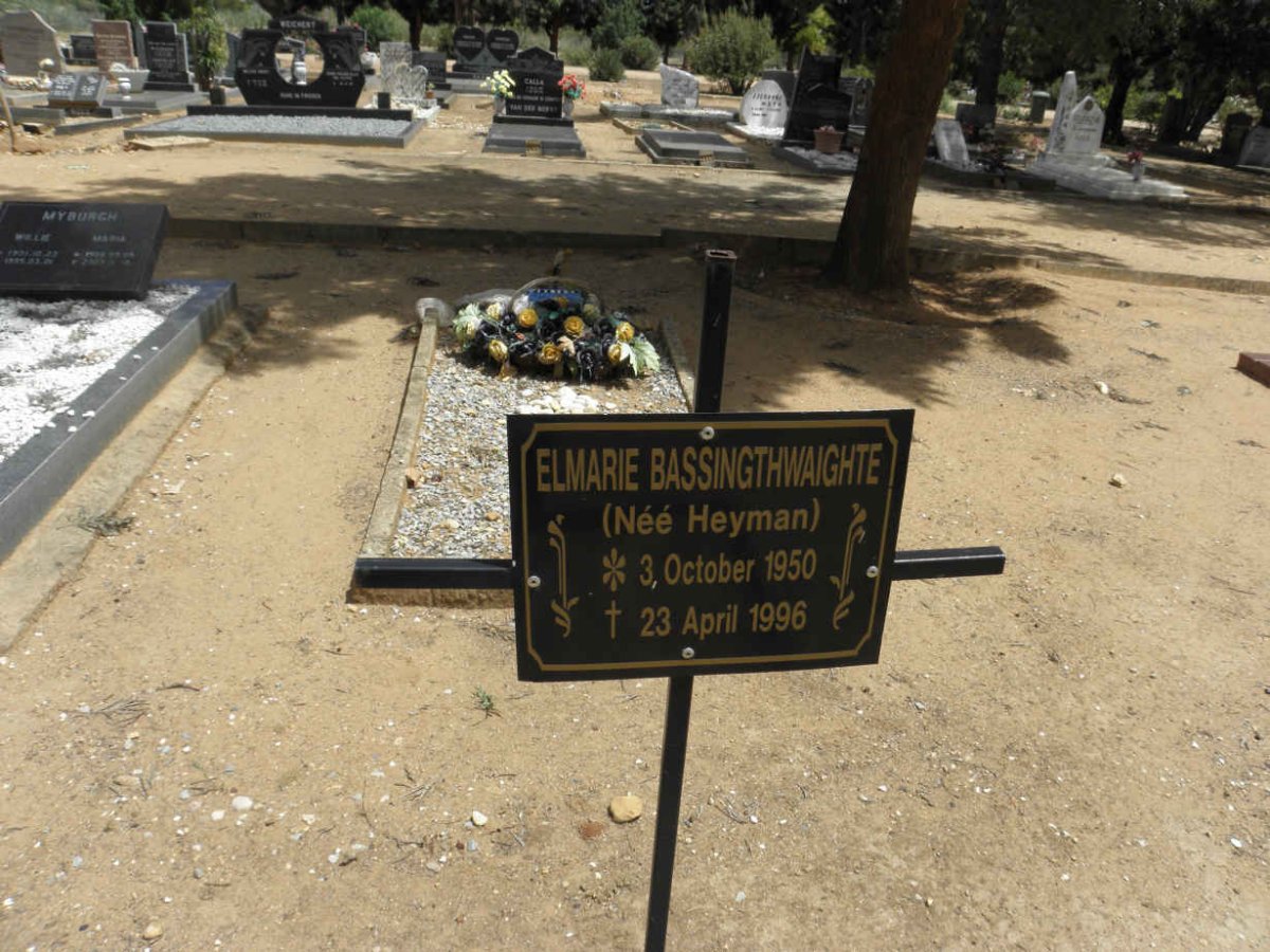 BASSINGTHWAIGHTE Elmarie nee HEYMAN 1950-1996