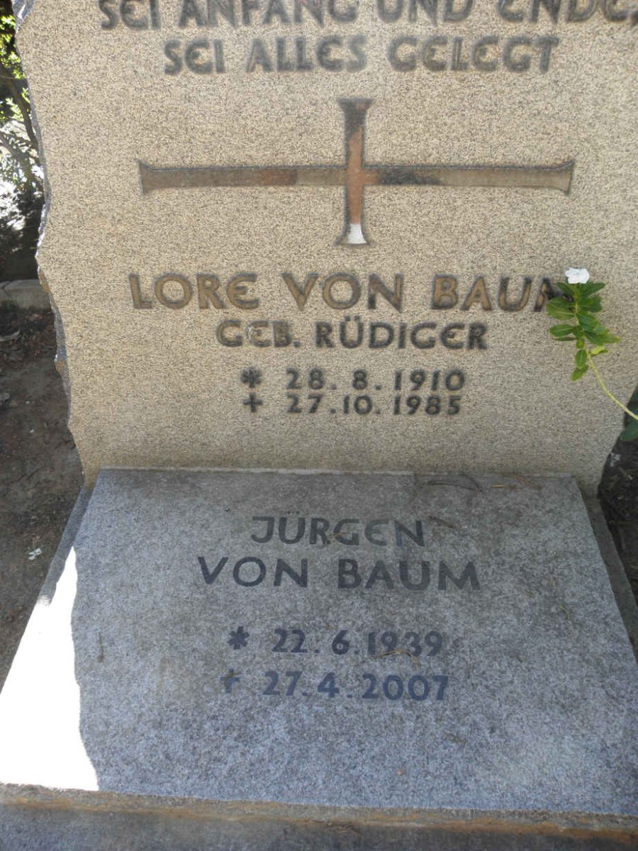 BAUM Lore, von nee RÜDIGER 1910-1985 :: BAUM Jurgen, von 1939-2007