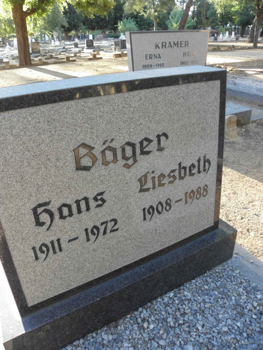 BÄGER Hans 1911-1972 &amp; Liesbeth 1908-1988