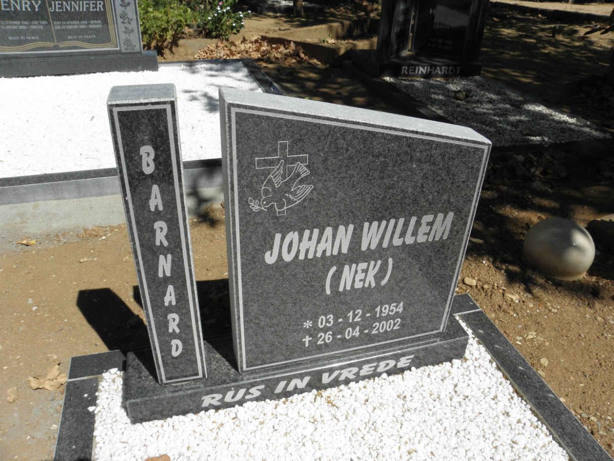 BARNARD Johan Willem 1954-2002