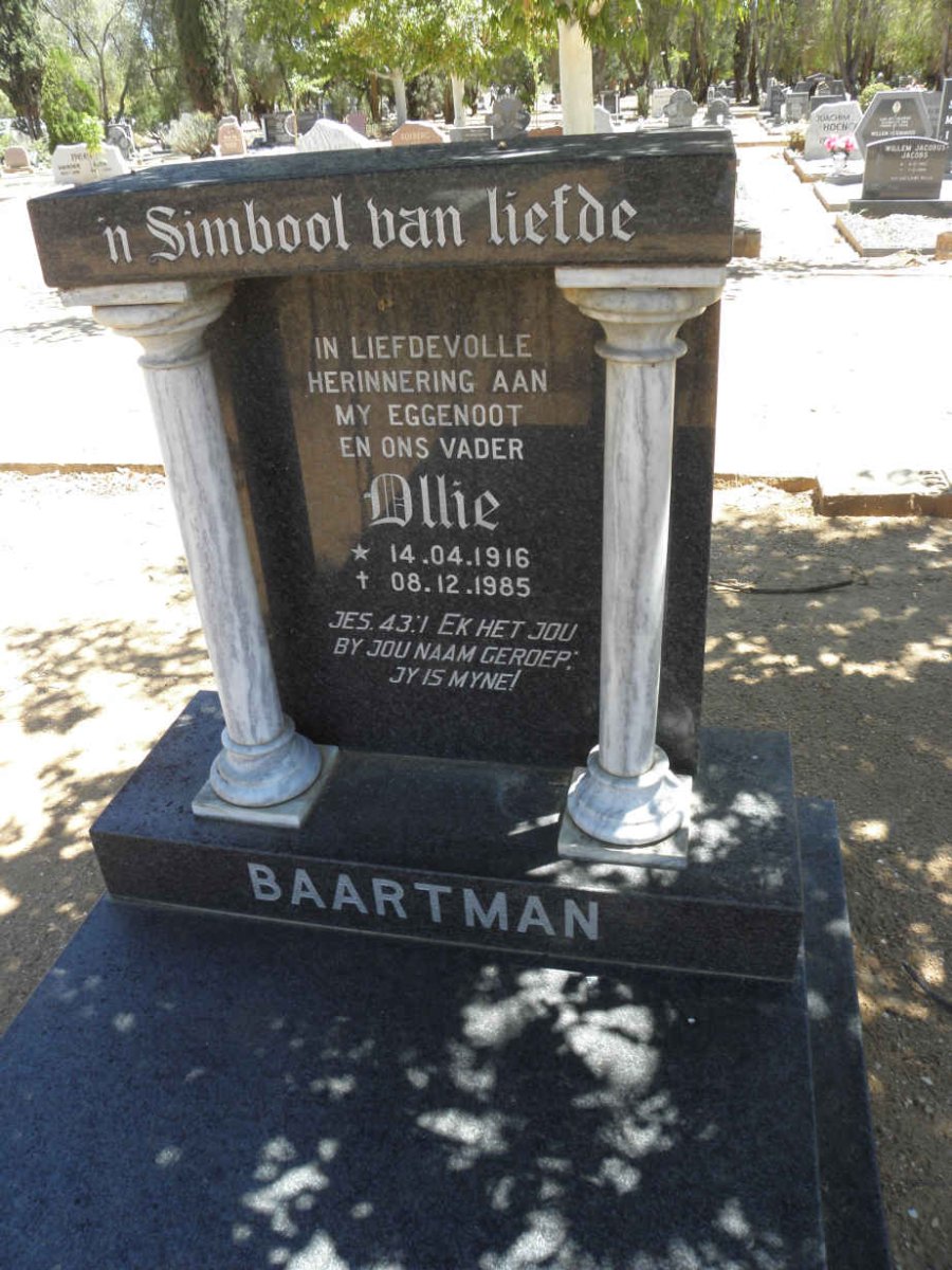 BAARTMAN Ollie 1916-1985