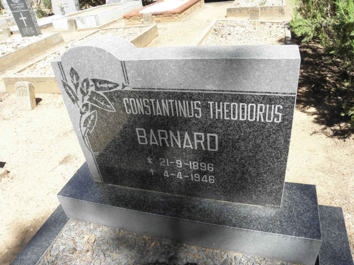 BARNARD Constantinus Theodorus 1896-1946