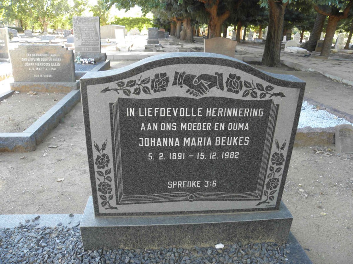 BEUKES Johanna Maria 1891-1982