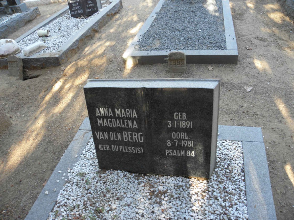BERG Anna Maria Magdalena, van den nee DU PLESSIS 1891-1981