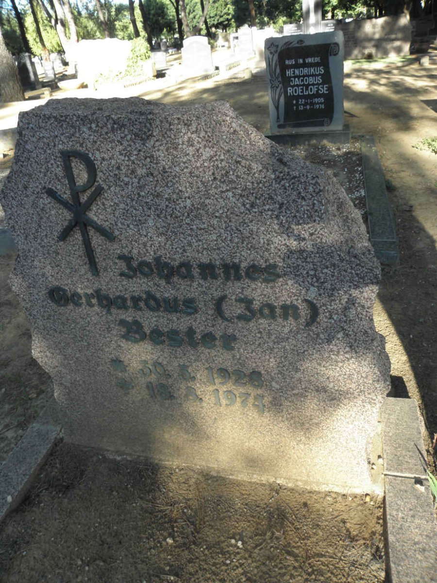 BESTER Johannes Gerhardus 1928-1974