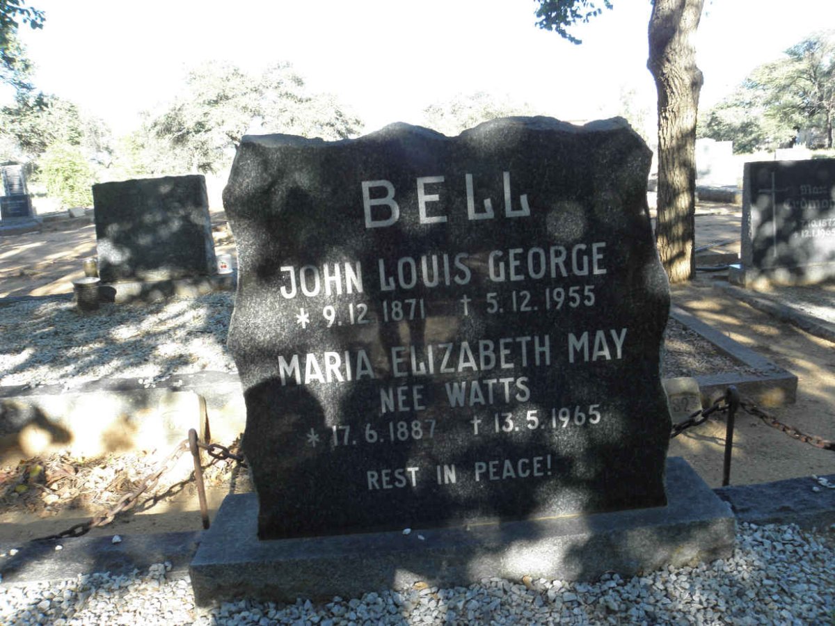 BELL John Louis George 1871-1955 &amp; Maria Elizabeth May WATTS 1887-1965
