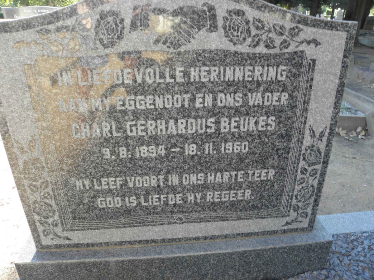 BEUKES Charl Gerhardus 1894-1960
