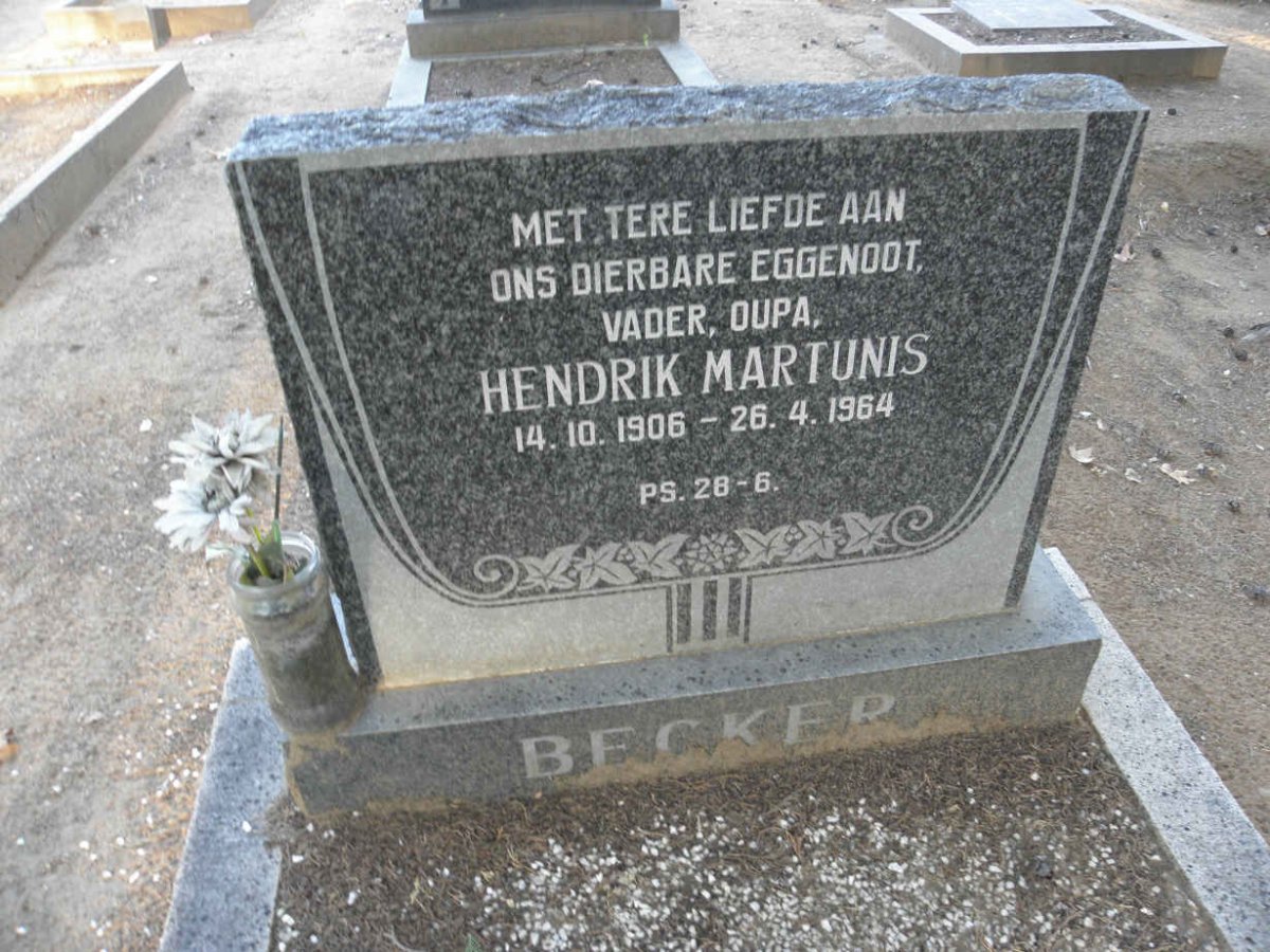 BECKER Hendrik Martunis 1906-1964