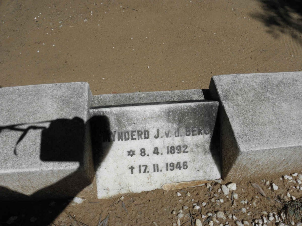 BERG Mynderd J., v.d. 1892-1946