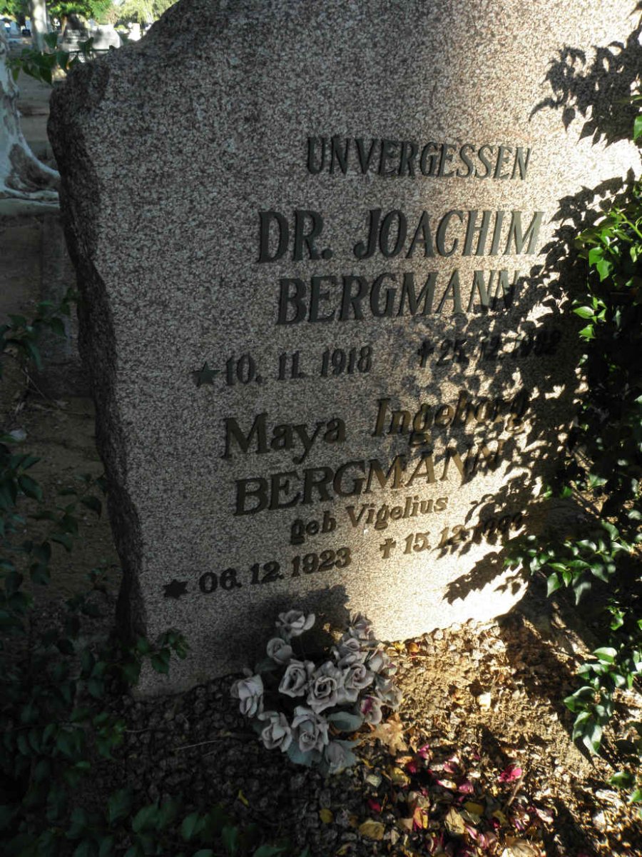 BERGMANN Joachim 1918-1982 &amp; Maya Ingeborg VIGELIUS 1923-1999