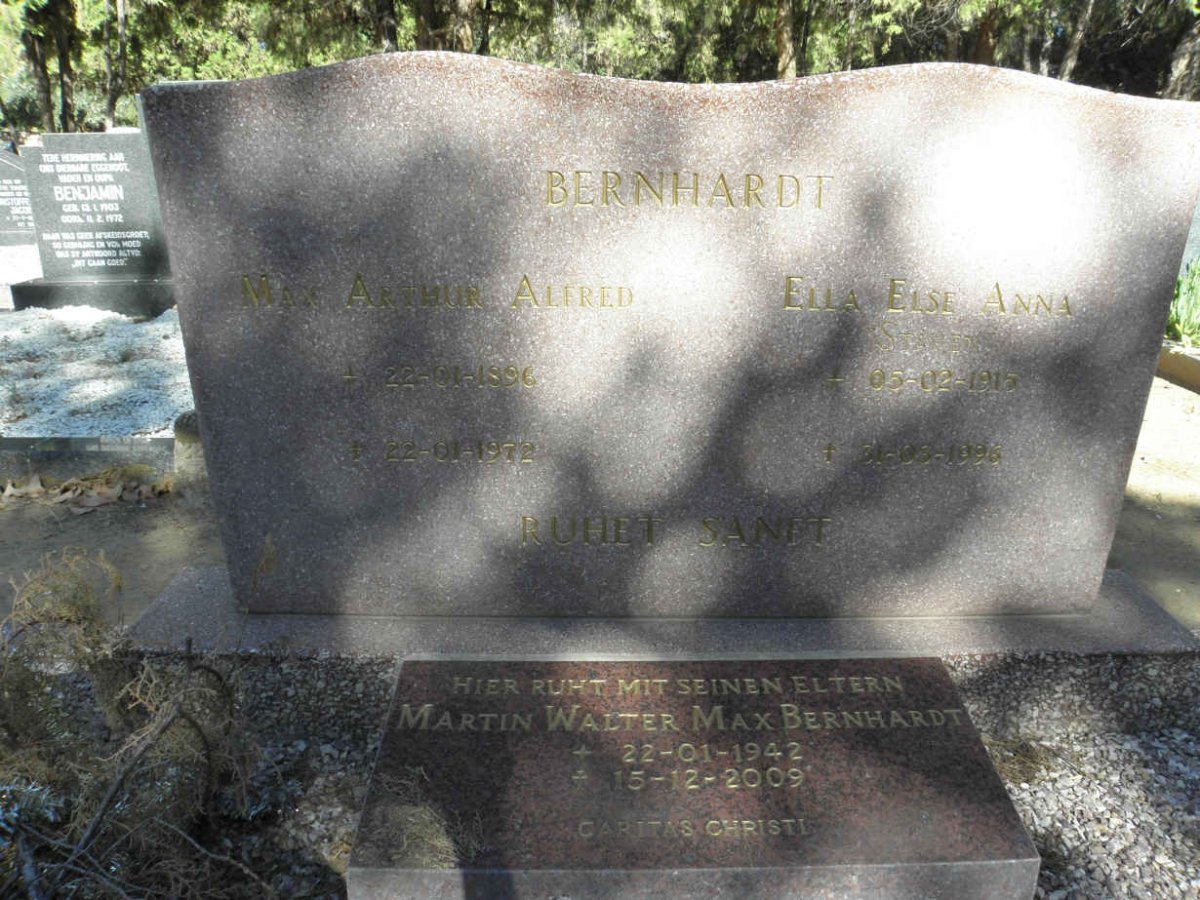 BERNHARDT Max Arthur Alfred 1896-1972 &amp; Ella Else Anna 1915-1996