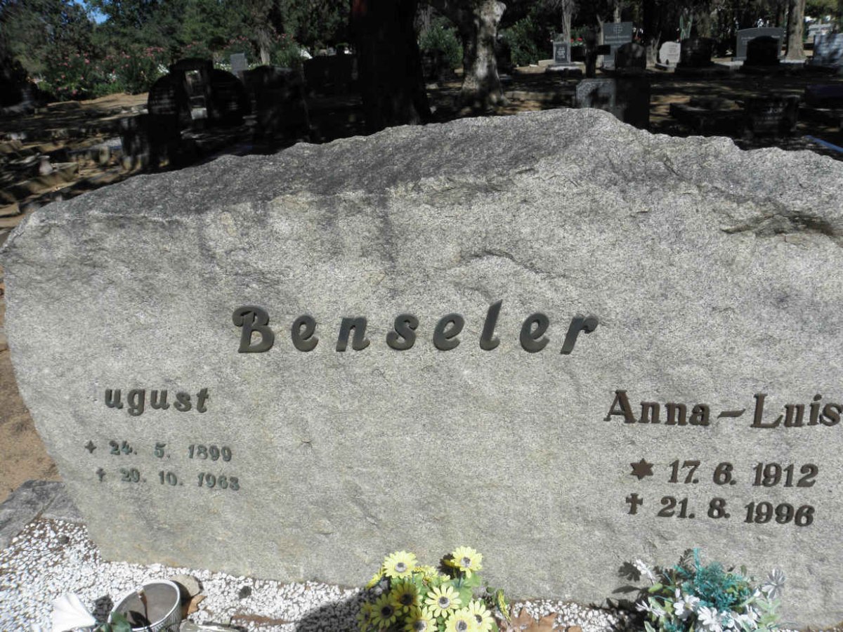 BENSELER August 1899-1963 &amp; Anna-Luis 1912-1996