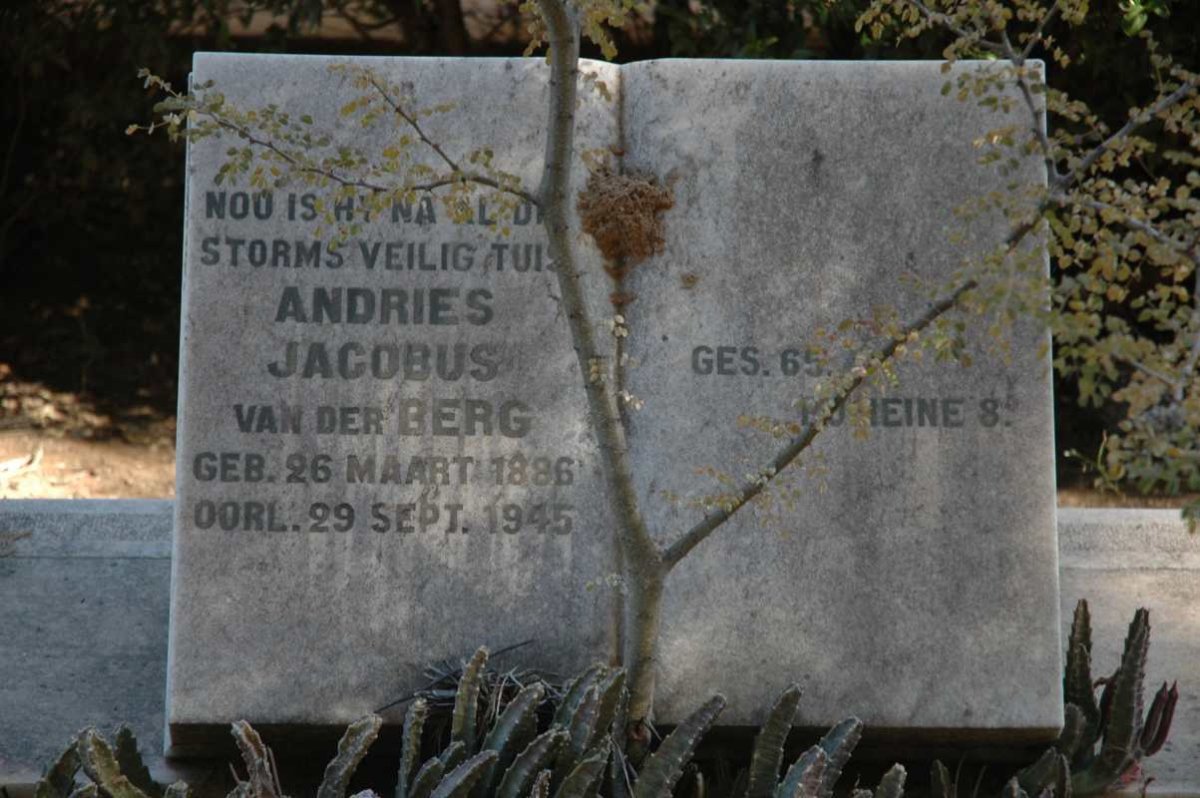 BERG Andries Jacobus, van der 1896-1945