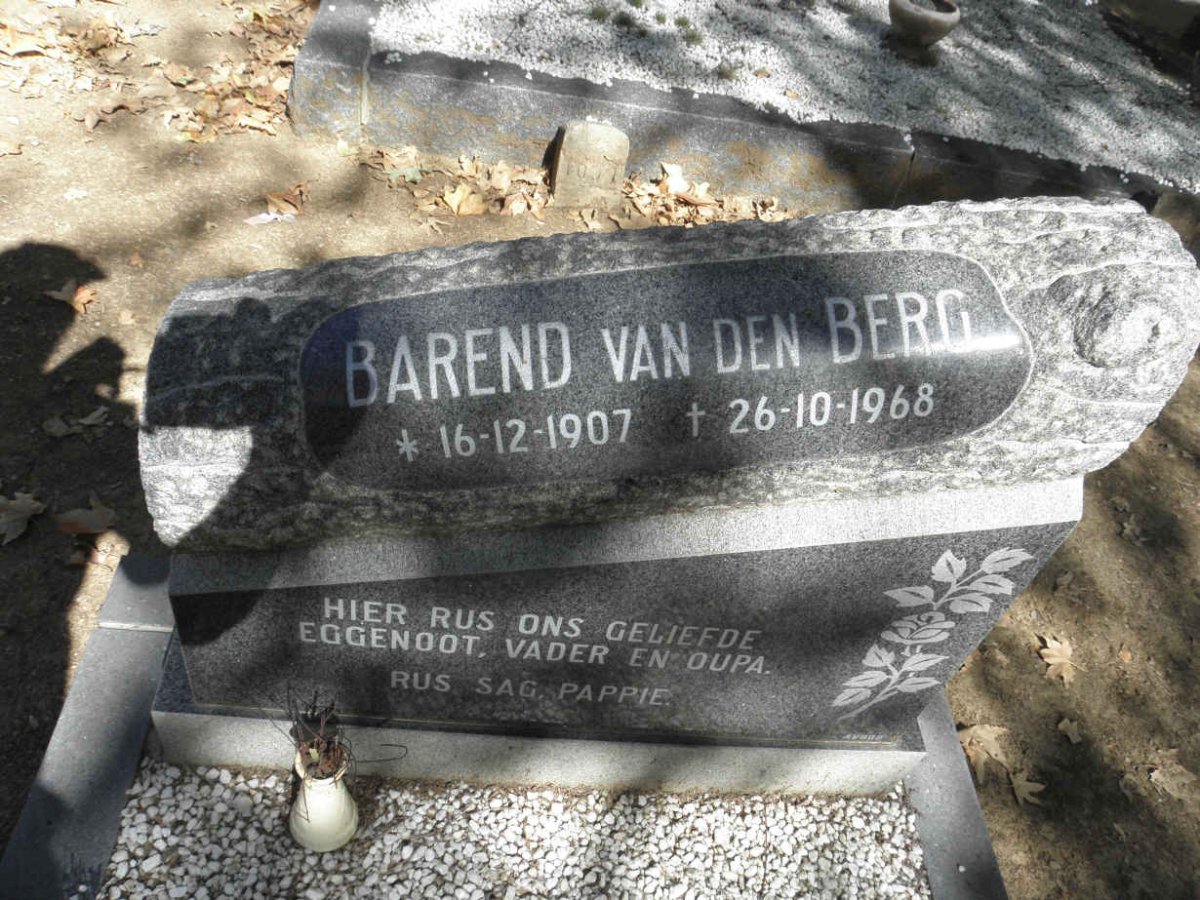 BERG Barend, van den 1907-1968