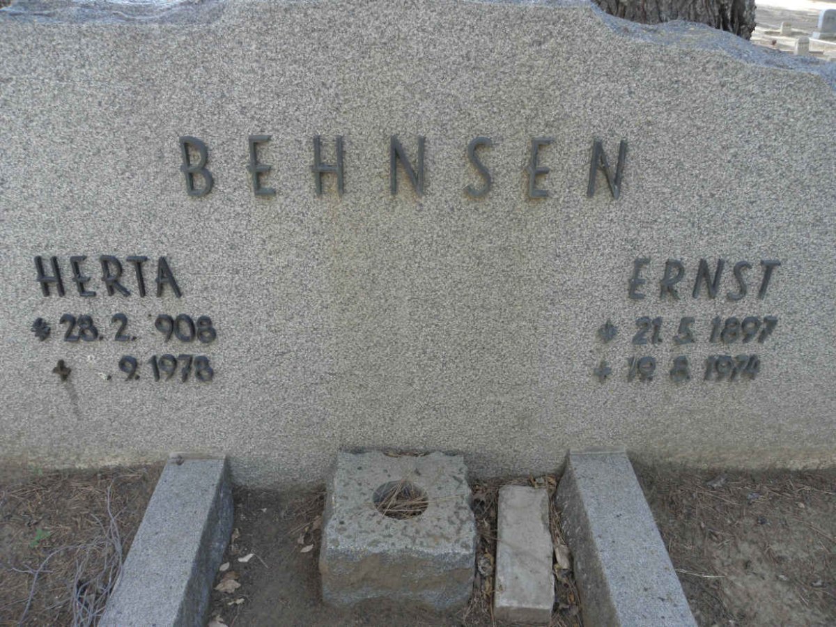 BEHNSEN Ernst 1897-1974 &amp; Herta 1908-1978