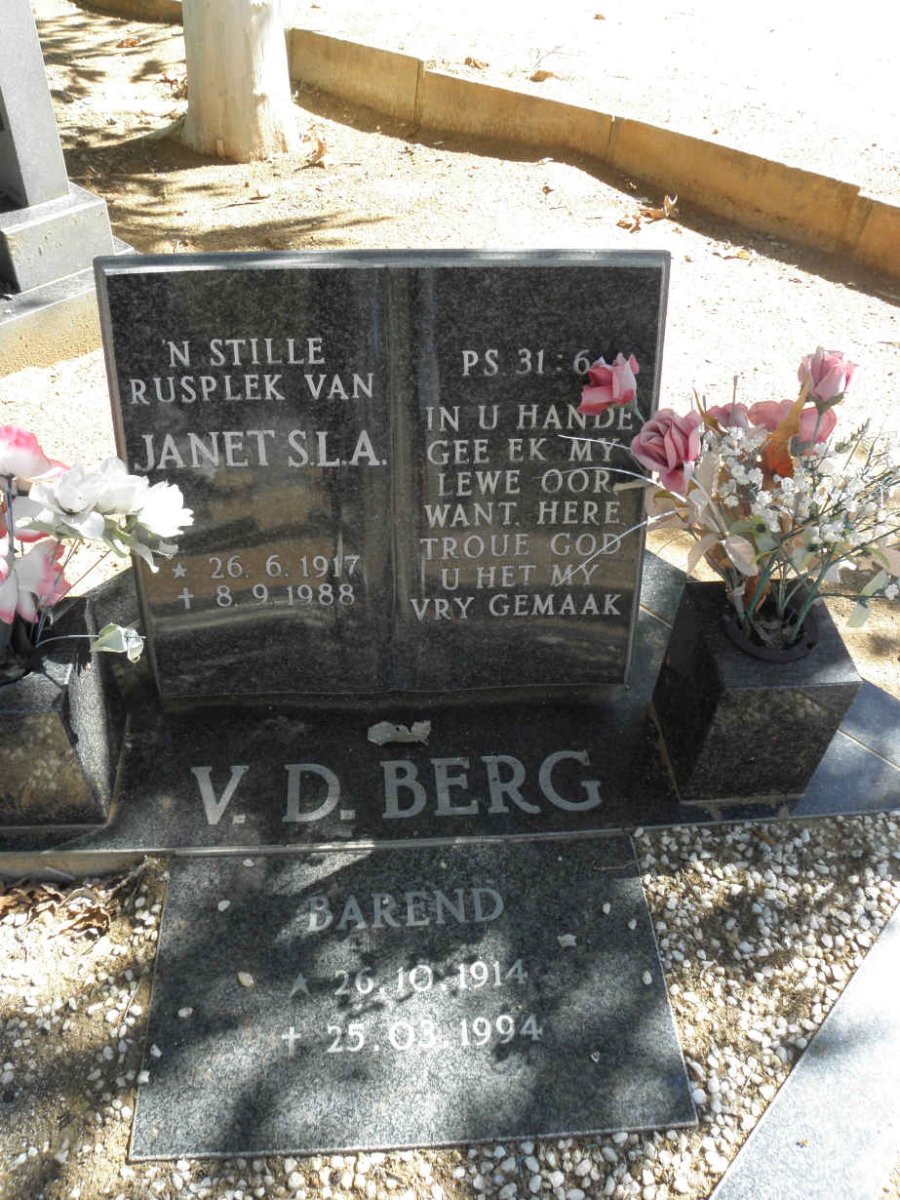 BERG Janet S.L.A., v.d. 1917-1988 :: BERG Barend, v.d. 1914-1994