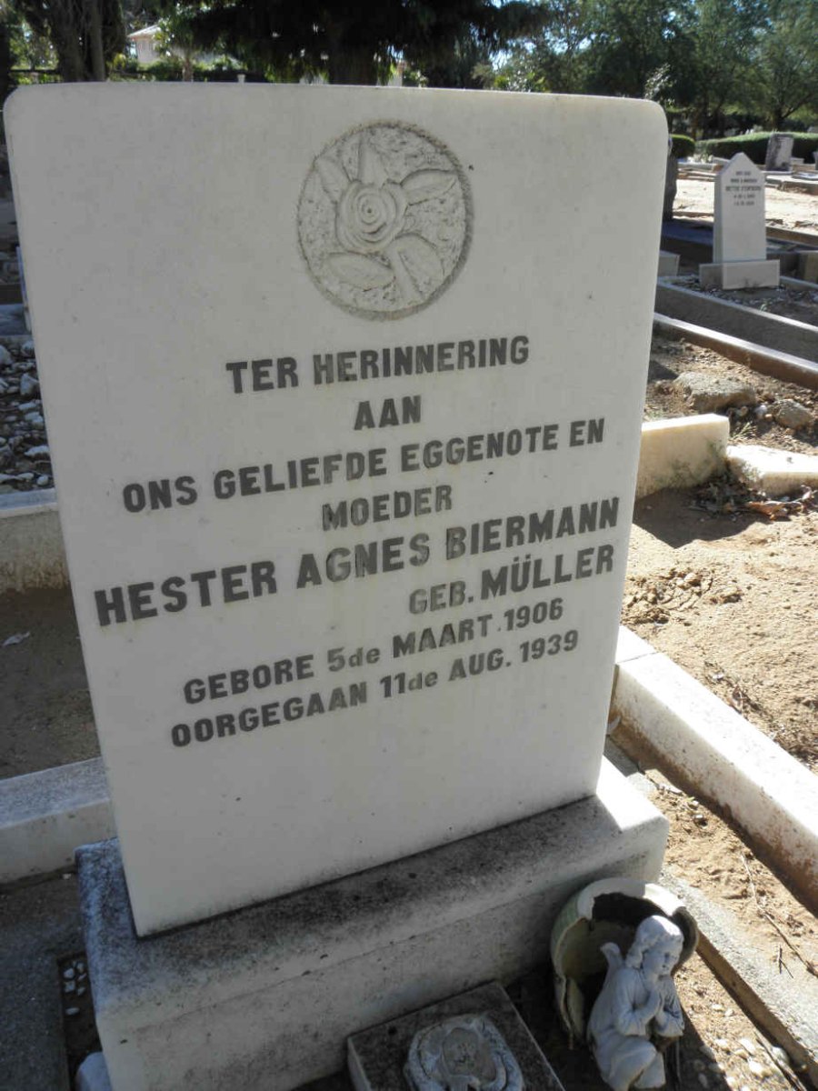BIERMANN Hester Agnes nee MÜLLER 1906-1939