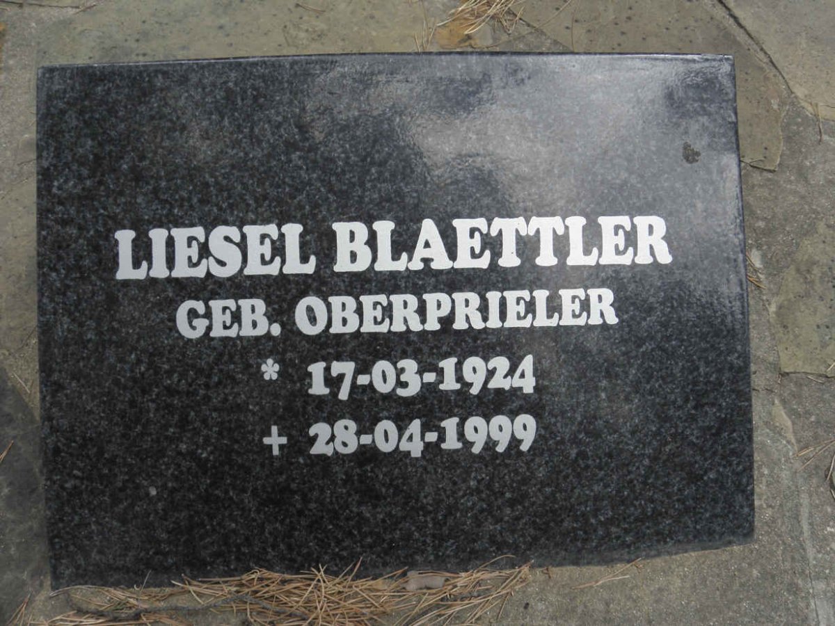 BLAETTLER Liesel nee OBERPRIELER 1924-1999