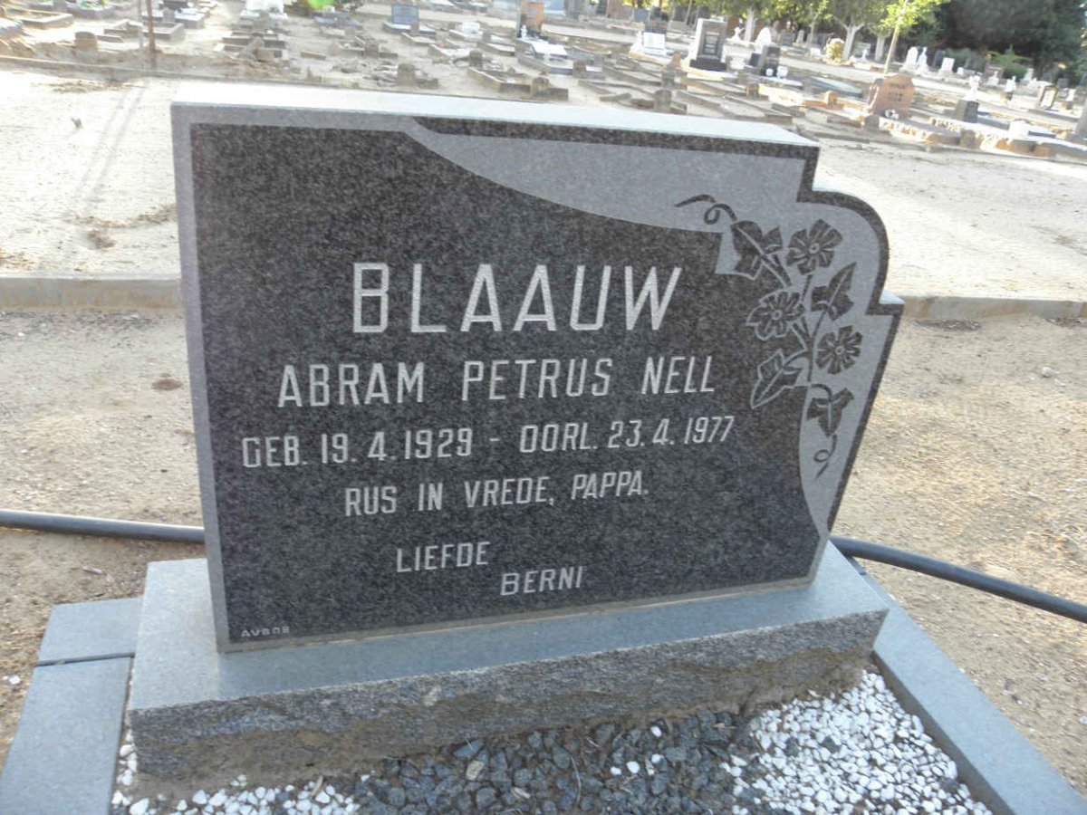 BLAAUW Abram Petrus Nell 1929-1977