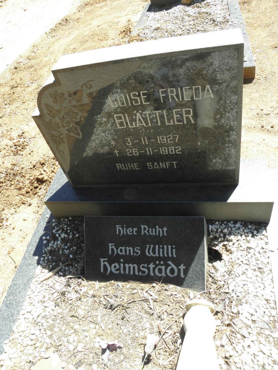 BLÄTTLER Luise Frieda 1927-1982 :: HEIMSTÄDT Hans Willi 