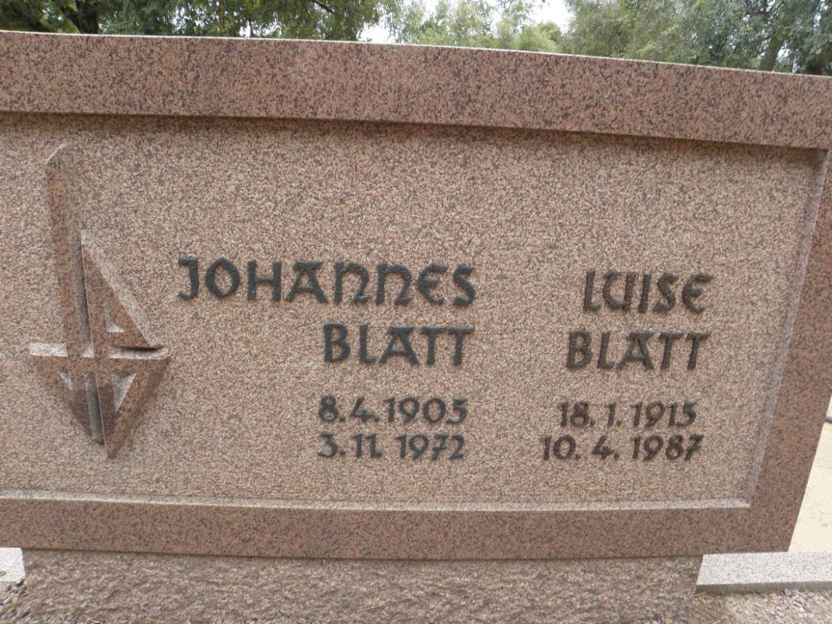 BLATT Johannes 1905-1972 &amp; Luise 1915-1987