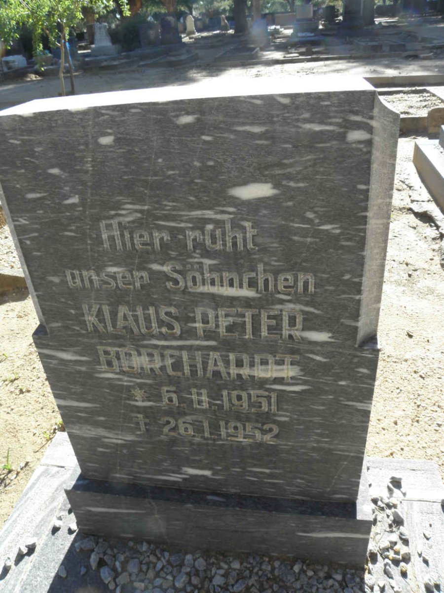 BORCHARDT Klaus Peter 1951-1952