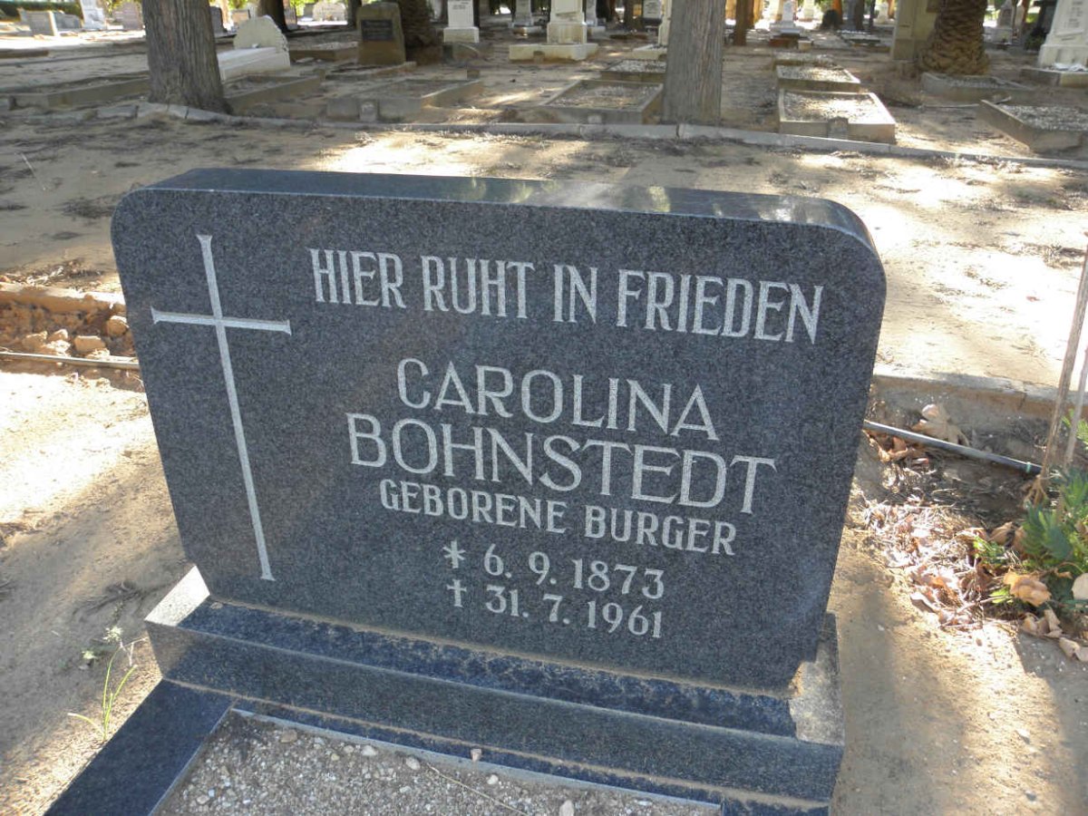 BOHNSTEDT Carolina nee BURGER 1873-1961