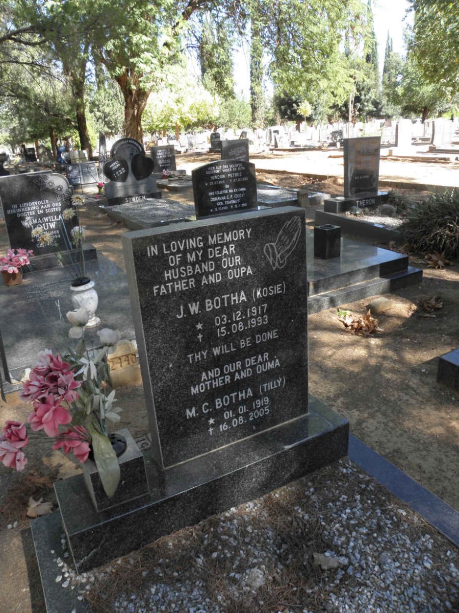 BOTHA J.W. 1917-1993 &amp; M.C. 1919-2005
