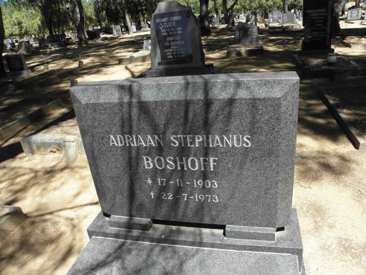 BOSHOFF Adriaan Stephanus 1903-1973