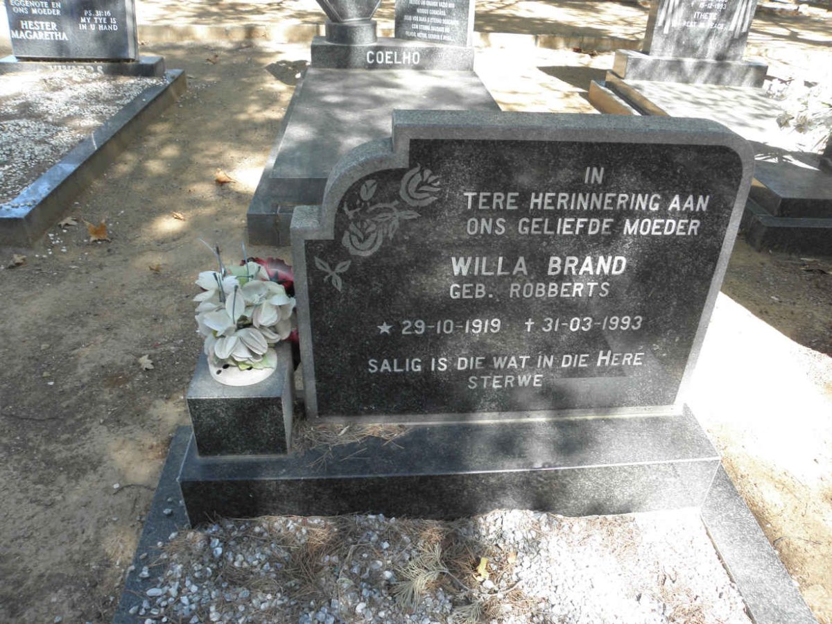 BRAND Willa nee ROBBERTS 1919-1993