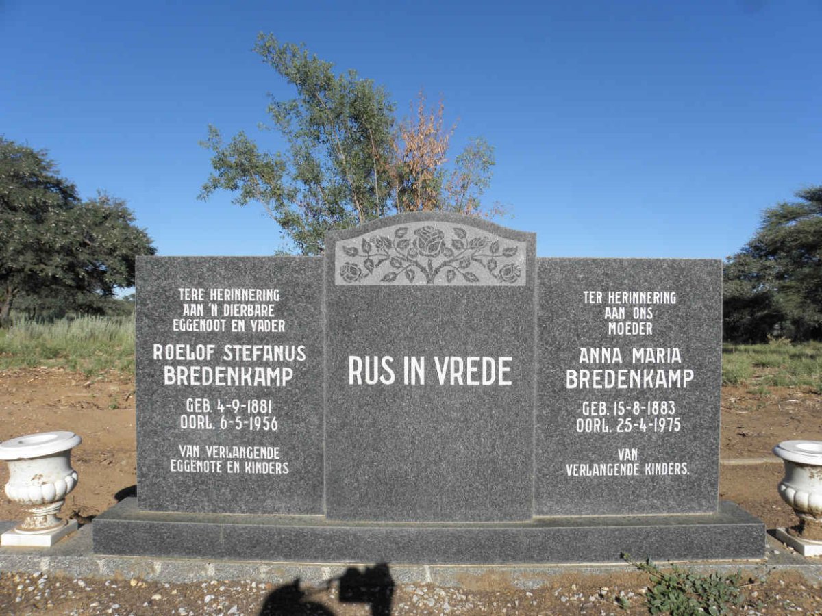 BREDENKAMP Roelof Stefanus 1881-1956 &amp; Anna Maria 1883-1975