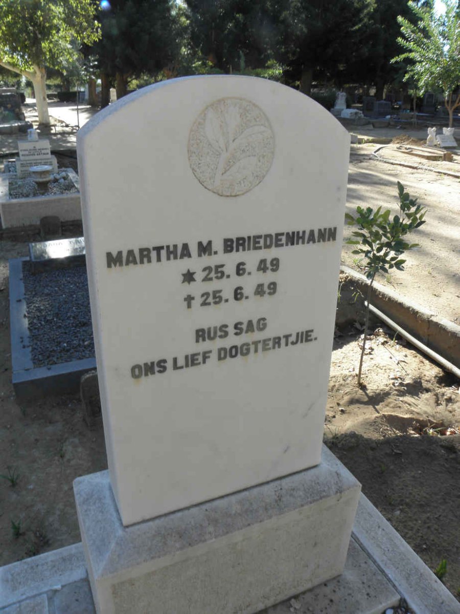 BRIEDENHANN Martha M. 1949-1949