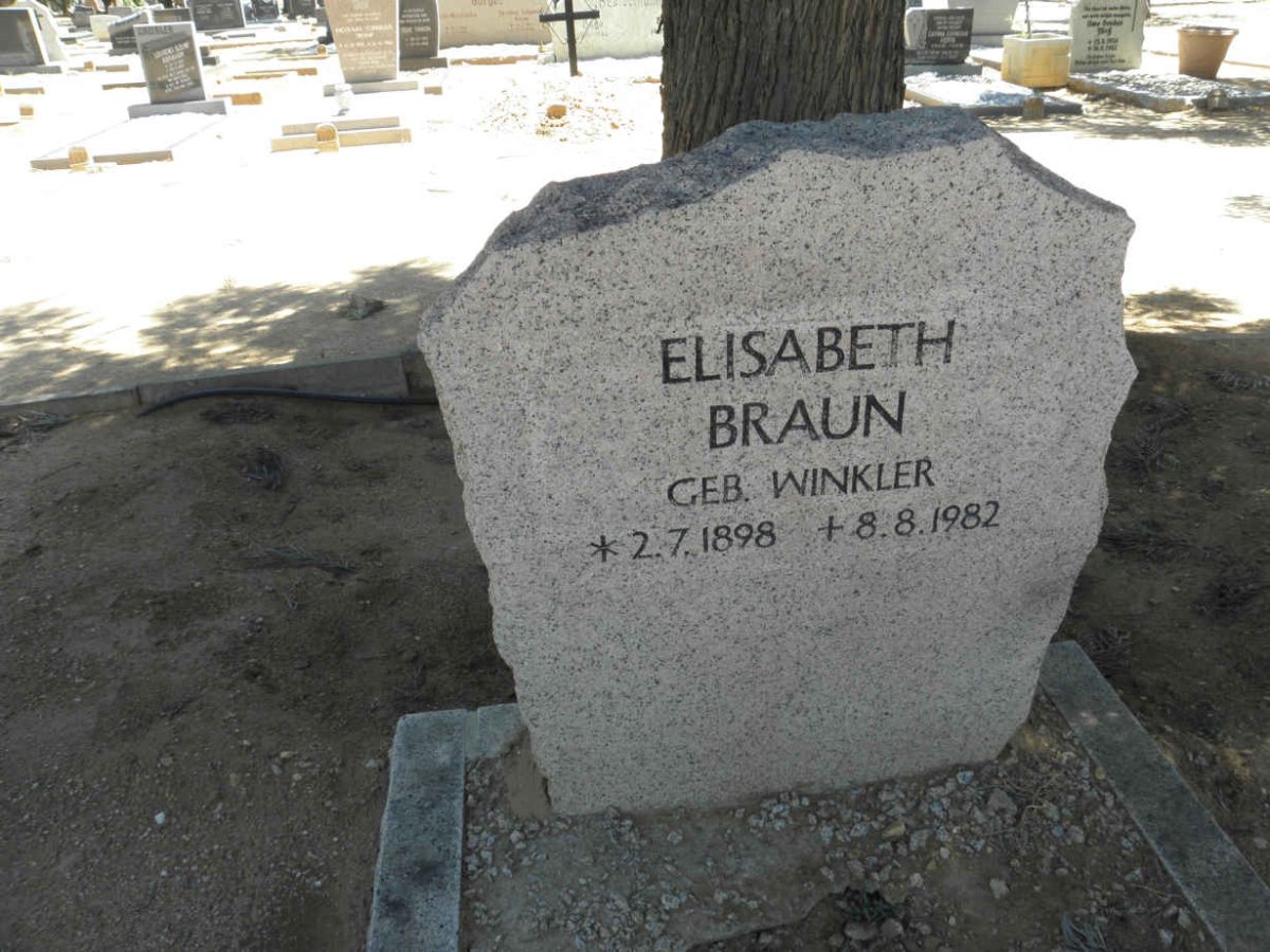 BRAUN Elisabeth nee WINKLER 1898-1982
