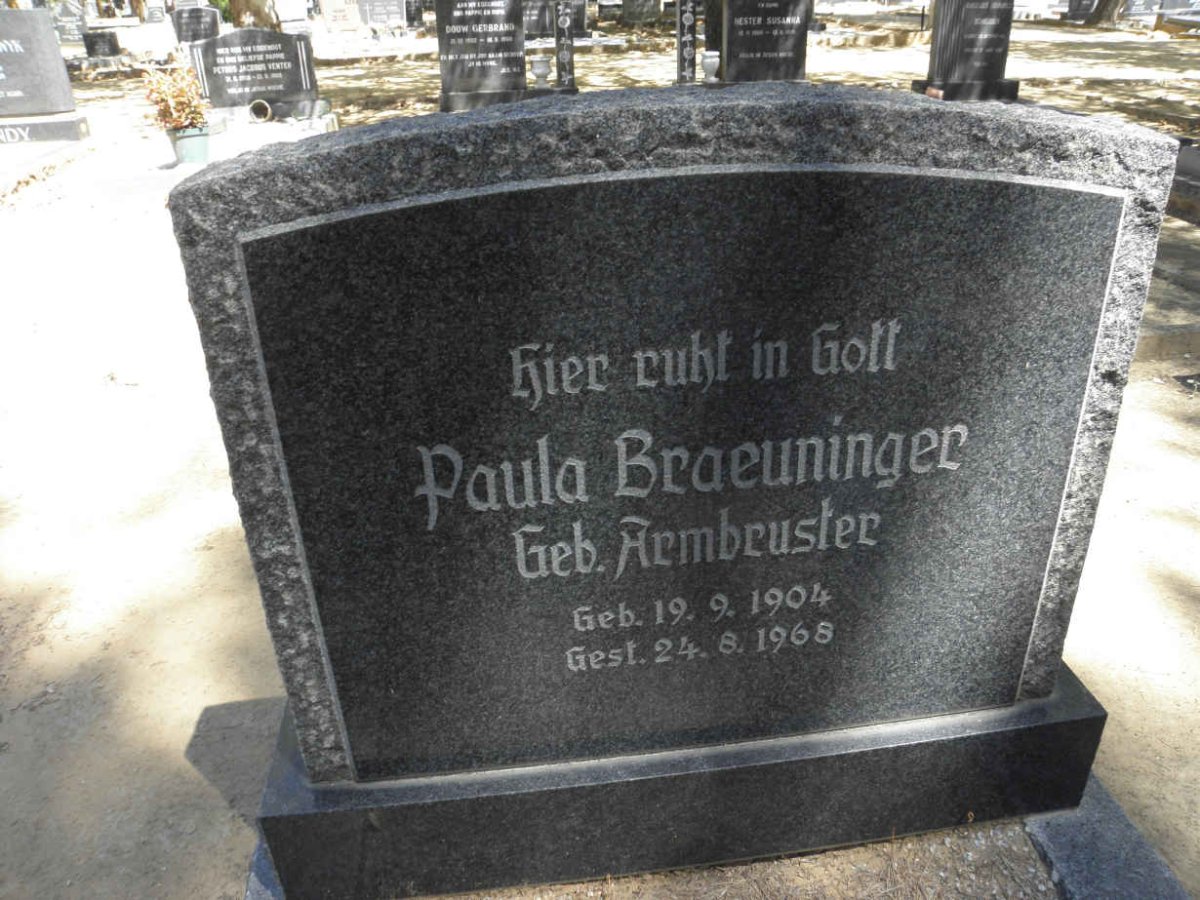 BRAEUNINGER Paula nee ARMBRUSTER 1904-1968