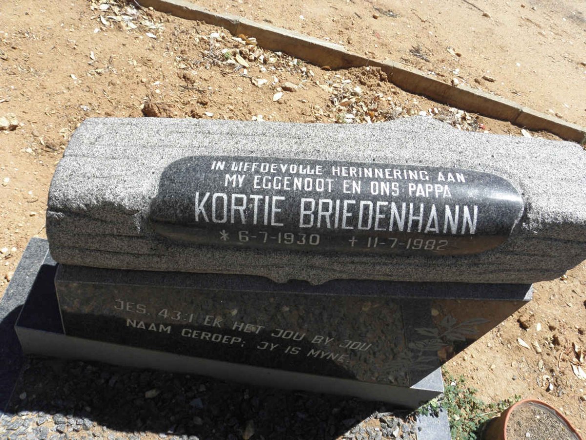 BRIEDENHANN Kortie 1930-1982