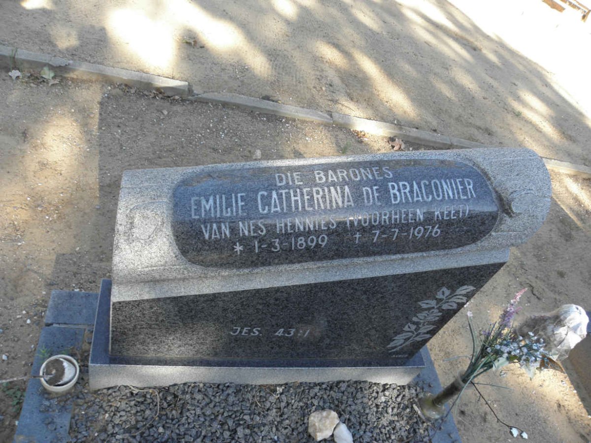 BRACONIER Emilie Catherina, de nee VAN NES HENNIES voorheen KEET 1899-1976
