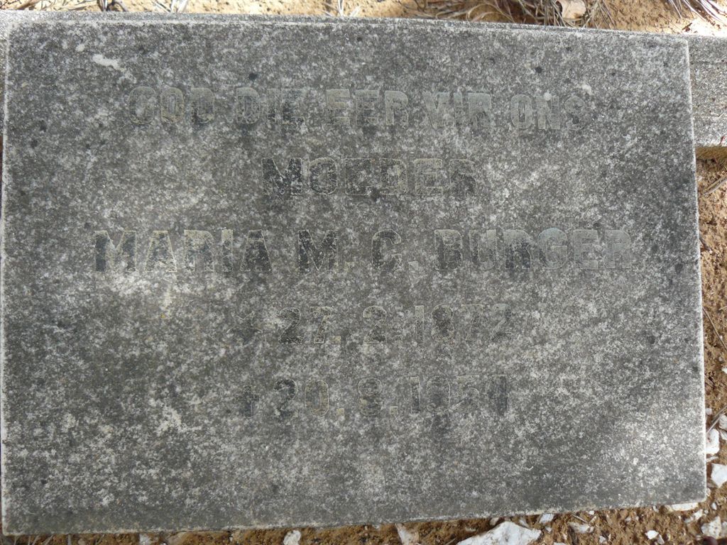 BURGER Maria Magdalena C. 1872-19??