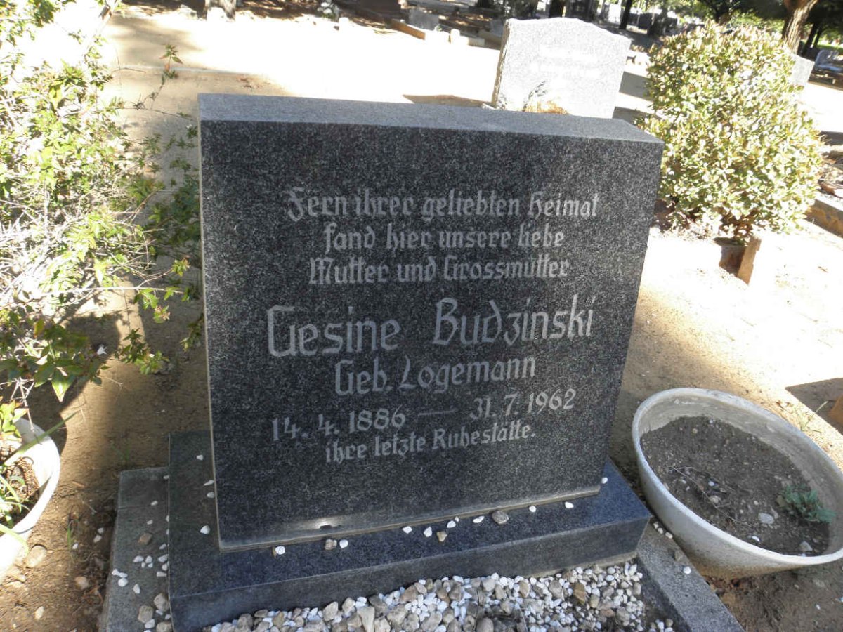 BUDZINSKI Gesine nee LOGEMANN 1886-1962