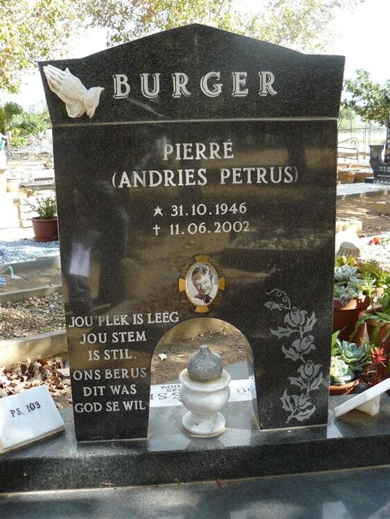 BURGER Andries Petrus 1946-2002